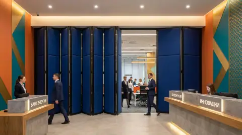 Звукоизоляционные раздвижные перегородки — пример монтажа №7
